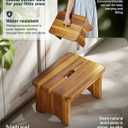 FANATU Wooden Step Stool, 9'' One Step Stool for Adults, Wooden Beside Step with 550 Lbs Load Capacity, Heavy Duty/Portable/Nonslip/Durable Construction Safe Step for Bedroom/Kitchen