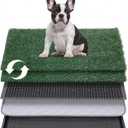 Dog Grass Pad with Tray, 30"x20" Large Grass Pad for Dogs Potty with 2pcs Artificial Grass, Indoor Dog Litter Box for Balcony Apartment, Realistic, Washable, Less Odor