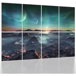 UMIACOUSTICS 8 Pcs 0.7Inch Thick Art Acoustic Panels, Total 47.2” x 31.5” Decorative Acoustical Wall Panels, Sound Absorbing Art Panels for Home, Office, Hotel, Recording Studio, Stars Daybreak