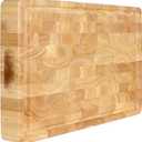 End Grain Cutting Board, Extra Large & Thick, End Grain Built-In Compartment and Juice Canal, Heavy Duty Chopping Board, Thick Carving Board for Bread Fruits Meat (20x15 Inches)