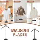 2 Pack Shirt Display Stand, 18-34 Inch Height Adjustable Mannequin Torso for Vendors Shop, More Stable Dress Form Mannequin Stand Clothes Rack, T Shirt Display Holder Jacket Coat Hanger, Black