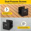 FMhotu 6x6 Stainless Steel Post Base,Internal 5.5 x 5.5 Anchor Bracket,Deck Concrete Support Anchor for Deck Railing, Fences, Mailboxes (1Pcs Black)