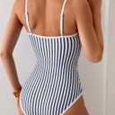 Eomenie Women's One Piece Swimsuit Tummy Control Slimming Bathing Suit Color Block Spaghetti Strap 1 Piece Swim Suit Swimwear (White, M)