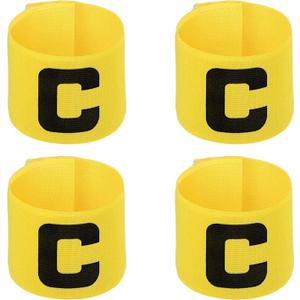 4 Pcs Soccer Football Captain Armband Adjustable Nylon Elastic Protective C Arm Badge
