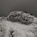 Fluffy Orthopedic Dog Bed for Large & Extra Large Dogs, Calming Plush Sofa Bed with Curved Bolster Support and Egg-Crate Foam Base, 43" Cozy Oval Pet Donut Bed with Washable Cover, Gray