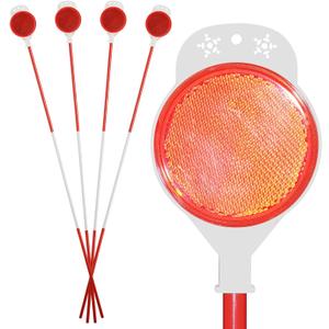 4 Pack Driveway Markers,48 Inch Steel Metal Double Sided Driveway Reflectors,High Visibility Reflective Driveway Markers Snow Stakes for Snow Plowing,Parking Lots,Walkways,Landscape