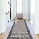 Ileading Laundry Room Runner Rug 2'x6' Non Slip Farmhouse Kitchen Floor Mats with Rubber Backing Machine Washable Grey Indoor Decor Carpet for Doormat Hallway Entryway Petmat Garage Balcony