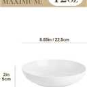 MALACASA 8.85" Large Pasta Bowls, 42 OZ White Salad Bowls Soup Bowls, Porcelain Serving Bowls Set of 6, Large Kitchen Bowl Plates Pasta Plates, Microwave & Dishwasher Safe, Series REGULAR