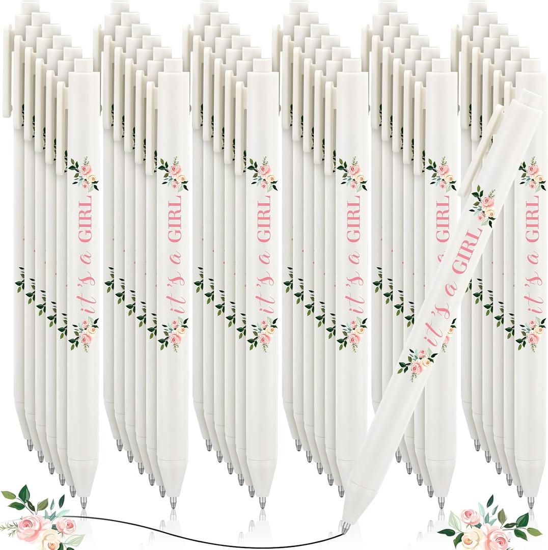 Ireer 36 Pcs Floral Baby Shower Pens Gifts Bulk Party Favors for Guests Games Neutral Gender Reveal Favors Baby Shower Prizes Souvenirs Gift Bags Stuffer Supplies