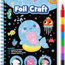 FUNNYB&G Foil Art Craft Kit for Girls 4-10 Years Old: Mess-Free & No-Glue, Create 16 Sparkly Ocean Pictures Perfect Travel Toy & Birthday Gift for Kids (Ocean), Small
