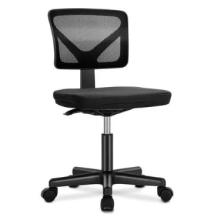 Mesh Computer Chair for Small Space, Swivel Adjustable Low Back for Teens/Adults, Black, Size: 19 x 7 x 19