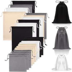 Hillban 20 Pcs Satin Adult Toy Bags with Drawstring Silk Adult Game Toy Organizer Lightweight Gift Pouch Multi Purpose Foldable Stuff Sack Travel Bags for Women Men, 3 Sizes(S,M,L,Classic Color)