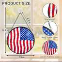Stained Glass Window Hanging Suncatchers with Patriotic American Flag 12.6", Vibrant Glass Panel with Metal Chain for Home Decor Gift for Women Mother's Day, Birthday, Men, and Mom