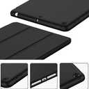 iMieet iPad 9.7 Case (2018/2017 Model, 6th/5th Generation), Smart Cover with Pencil Holder and Soft Baby Skin Silicone Back and Full Body Protection, Auto Wake/Sleep Cover (Black)
