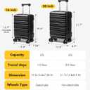 Lekesky Carry On Luggage 22x14x9 Airline Approved, 20 Inch Hard Shell Suitcase with TSA Lock, Lightweight Spinner Wheels Durable ABS Carry-On for Travel Weekend Trips Men Women, Black