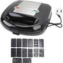 8 in 1 Sandwich Maker Panini Press Stick Proof Breakfast Machine with 14 Removable Plates for Sandwich Donut Waffle Nut Madeleine Cake Steak Hot Dog Cookie (US Plug 110V)