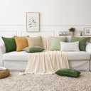 MIULEE Pack of 2 Couch Throw Pillow Covers 26x26 Inch Beige Farmhouse Decorative Pillow Covers with Stitched Edge Soft Chenille Solid Dyed Spring Pillow Covers for Sofa Bed Living Room