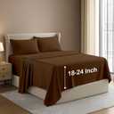 Queen Extra Deep Pocket Sheets Sets 4 Piece, Extra Deep Pocket Queen Sheets 400 Thread Count 100% Egyptian Cotton Extra Deep Pocket Fitted Sheet Fit Upto 18 to 24 Inch High Mattress Chocolate Solid