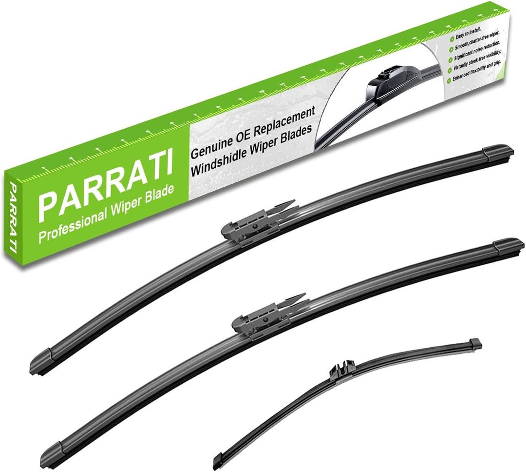 PARRATI Windshield Wipers for Ford Escape 2013-2019,28"+28" Front and 11" Rear,OEM Replacement Wiper Blades,Quiet & Streak-Free(Set of 3)