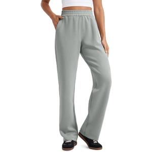 CRZ YOGA SoftAura Straight Leg Casual Sweatpants Women 30" - Modal Lounge Travel Pants with Pockets (Small, Sterling)