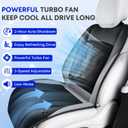 [2026 Upgrade] Cooling Car Seat Cover Ventilated Seat Cushion Summer Driving 12V-24V Ventilated Car Seat Cushion with 2 Powerful Turbo Fans with 3-Speed Adjustable Universal Fit Most Car-Grey