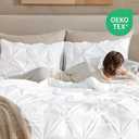 Andency White Twin Comforter Set (66x90Inch), 2 Pieces Cute Soft Pinch Pleat Bedding Comforters & Sets for Kids Girls, All Season Lightweight Fluffy Down Alternative Bed Set