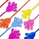 Adorox 72 Pieces Vinyl Glitter Sticky Hands Party Favor Birthday Gifts Toys Goodies (1 1/4" Long)