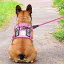 Beebiepet Heavy Duty Tactical Dog Harness for Dogs, No Pull Adjustable Pet Harness Reflective Service Training Easy Control Pet Vest Military K9 Working Dog Harnesses- M, Pink Camo