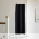 NICETOWN French Door Curtain Panel for Window, Thermal Insulated Shade Include Self Adhesive Curtain Track for Living Room Closet, Front Door Shade for Kitchen, 1 PC, 25 x 72 inch, Black