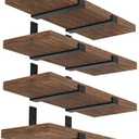 WEKIS Shelf Brackets 12 Inch, Strong Heavy Duty Floating Shelf Brackets Pack of 8, Industrial Metal Iron Matte Black Shelving Brackets 1/5 Inch Thick Brackets for Shelves 8 PCS