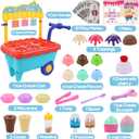 Gifts2U Ice Cream Cart Toys for Kids,45 Pcs Ice Cream Play Set,Pretend Play Store with Storage Trolley,Food Toys,Play Ice Cream Shop Toy,Gift for Boys Girls 3 4 5 6 Years Old