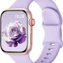 Sport Silicone Band Compatible with Apple Watch Bands 40mm 38mm 41mm 44mm 45mm 46mm 42mm 49mm for Women Men, Soft Wristband Water-proof Strap for iWatch Bands Series 11 10 9 8 7 6 5 4 3 2 1 Ultra SE