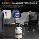 FOUR UNCLES 10L Transmission Fluid Pump - Pneumatic Transmission Fluid Extractor and Dispenser with 15 Metal ATF Adapters and Pressure Gauge for Automotive Use, Transmission Fluid Transfer Pump Kit