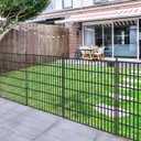 Toolterritary 10 Panels No Dig Garden Fence with Gate, 32 in(H) X24.2 ft(L) Metal Fence Panels, Thickened Rustproof Garden Fencing, Animal Barrier Fence for Dogs, Rabbits, and Patio