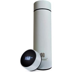 Insulated bottle,Coffee bottle,Tea Infuser Bottle,Smart Sports Water Bottle with LED Temperature Display,Double Wall Vacuum Insulated Water Bottle, Stay Hot for 24 Hrs,Cold for 24 Hrs (White, 17 oz)