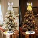 YOFIT 12-inch Lighted Angel Christmas Tree Topper - Battery Operated with Warm White LED Lights, Angel Ornaments for Xmas Tree Decor, Home Holiday Decorations
