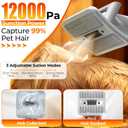 FIXR Dog Grooming Vacuum Kit with Clippers, 12000Pa Strong Suction, 2L Large Dust Cup, Low Noise <50dB, 5-in-1 Pet Hair Trimmer for Dogs Cats Shedding & Home Grooming