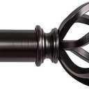 Nickel Curtain Rods 18 to 45 Inches, 1 Inch Modern Drapery Rods, Adjustable Heavy Duty Curtain Rod, with Twisted Cage Finial for Home & Office (18"-45"Antique Nickel)