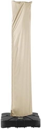Patio Umbrella Cover UV Resistant Outdoor Offset Cantilever Umbrella Covers with Zipper and Rod, Beige