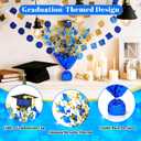 6 Pcs Graduation Table Centerpieces, Blue and Gold Graduation Table Decorations 2026 Metallic Foil Spray Grad Tabletop Centerpiece Star Burst Glitter Graduate Cap Class of 2026 Graduation Party Favors