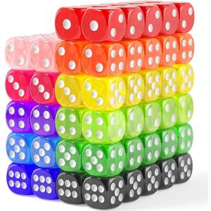 110 Pieces Dice Set, Colored Game Bulk Dices, Colorful Dices, 6 Sided Dice for Classroom Teaching, Board Game, Playing, Rolling, Small Six Sided 11 Color Red, Yellow, Blue, Green and More