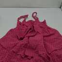 MakeMeChic Women's Plus Size Knot Front Shorts Jumpsuits Plaid Sleeveless Ruffle Layer Wide Leg Romper Hot Pink 2XL