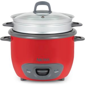 Aroma Housewares 14-Cup (Cooked) (7-Cup UNCOOKED) Pot Style Rice Cooker and Food Steamer (ARC-747-1NGR) , Red