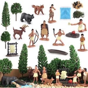 Powhatan Indians, Powhatan Native American Figurines Set, Figurine Includes Powhatan Indian Figurines, Chief, Campfire, Trees, for Kids Historical Education School Project Decoration Birthday Gift