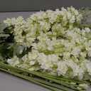 Thiccywoov 12 Pcs Delphinium Artificial Flowers, 33.5'' Long Stem Lifelike Faux Silk Flower Fake Look Real Bouquet for Tall Vase DIY Wedding Party Home Kitchen Arrangement Decor(White)