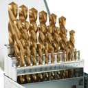 Cobalt Left Hand Drill Bit Set, 29Pcs M35 High Speed Steel Jobber Length Drill Bit Kit for Hardened Metal, Stainless Steel, Cast Iron, Wood and Plastic, with Index Storage Case, 1/16"-1/2"