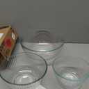 Pyrex Sculpted (3-Pack) Glass Mixing Bowls Set With Plastic Lids For Prepping, Baking and Cooking, Preheated Oven, Dishwasher, Freezer, and Microwave Safe