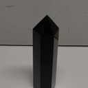 Large Black Obsidian Crystal Tower Natural Healing Crystal Point Wand Obelisk 6 Faceted Reiki Chakra Meditation Therapy Home Decor Gift 1.5-2 LBS