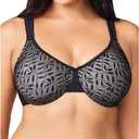Olga Women's Sheer Leaves Minimizer Bra (42DD, Rich Black/Gray Contrast)