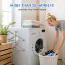 Magnetic Hanger Organizer for Laundry Room Organization, Clothes Storage Rack, Hanger Storage Rack for Washing Machine, White Laundry Room Rack